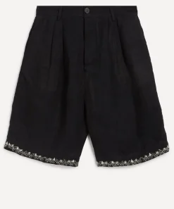 Kartik Research Shorts^Linen Pleated Shorts
