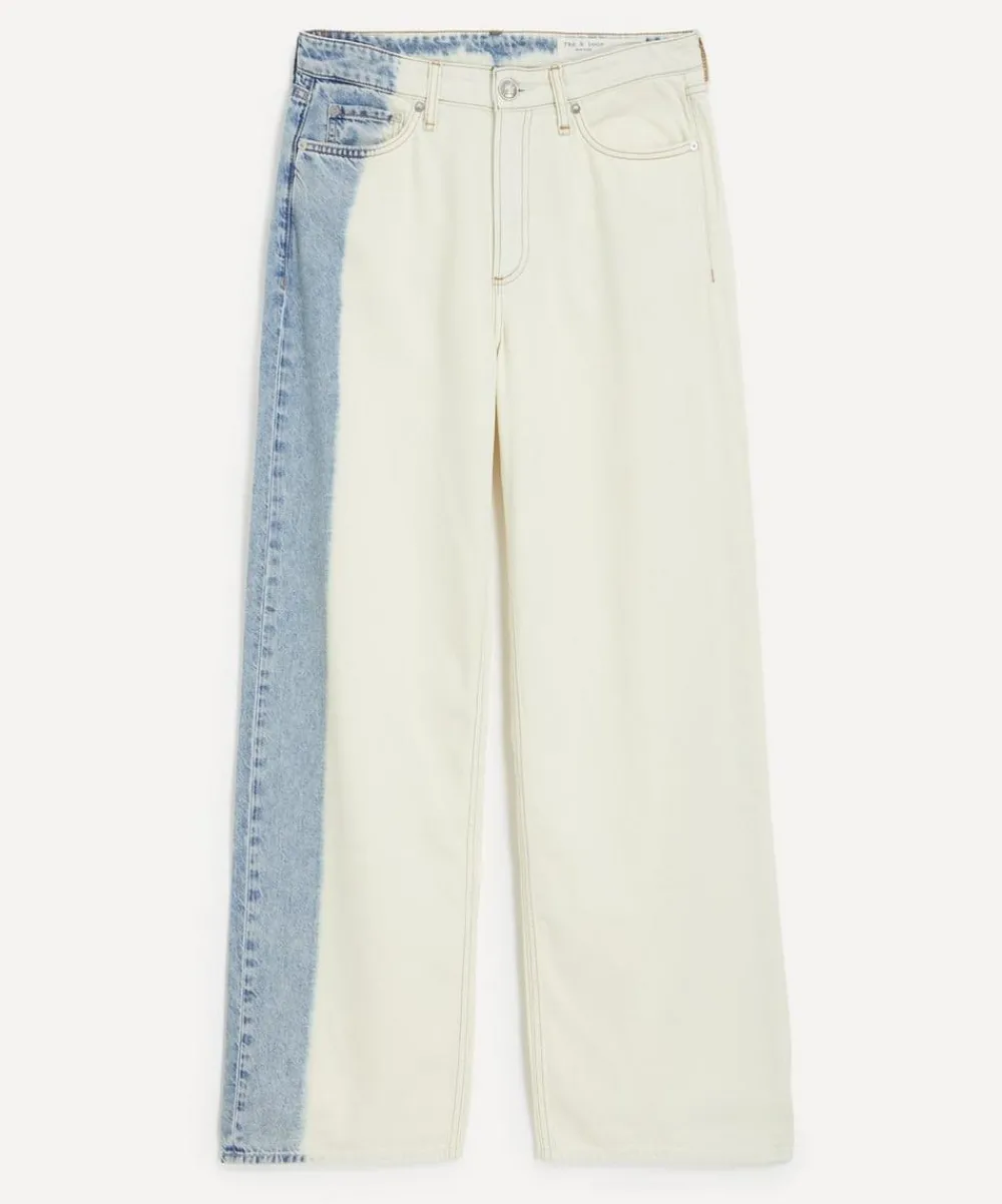 Rag & Bone Jeans^Logan Wide-Leg Jeans in Bleach Stripe
