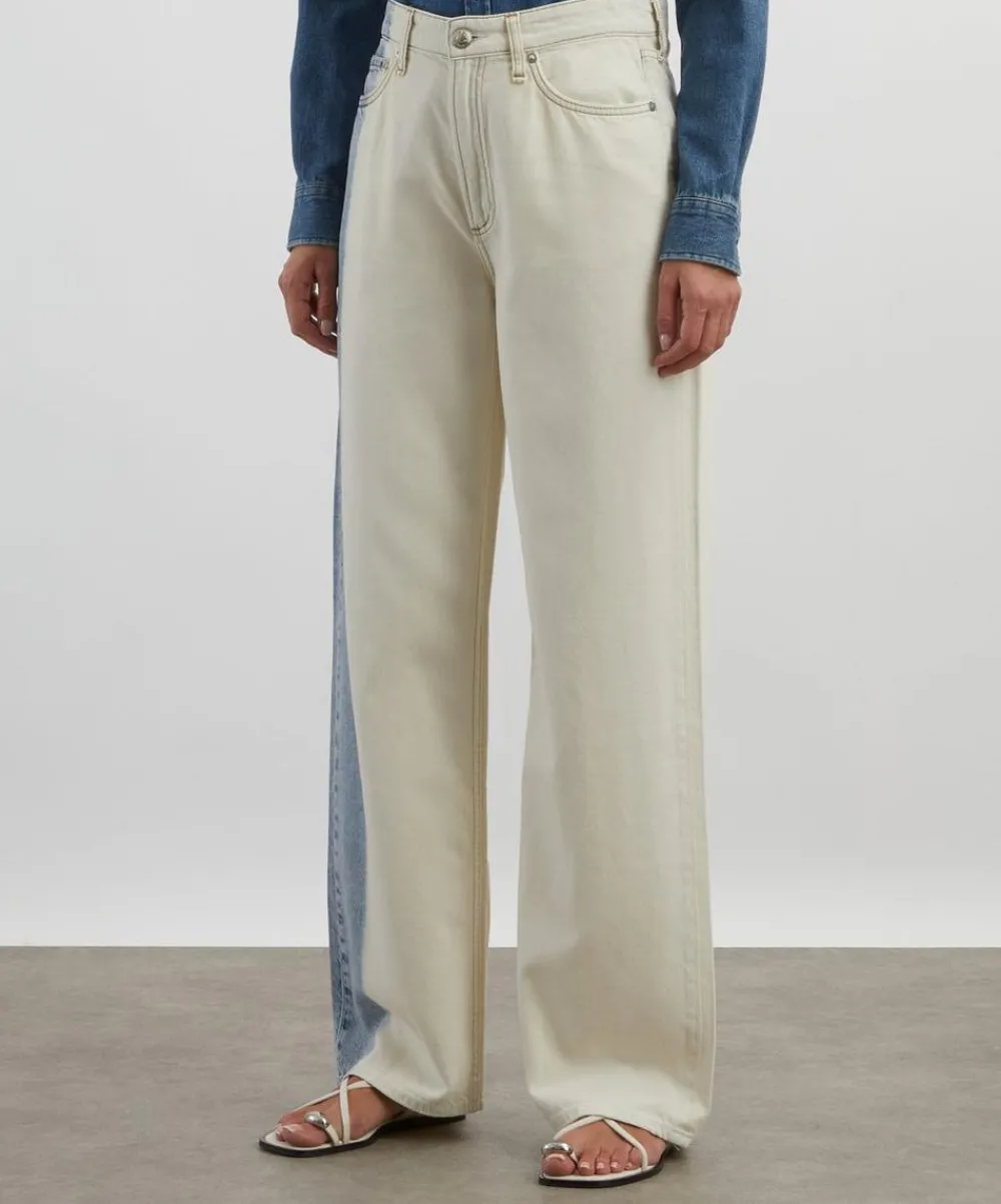 Rag & Bone Jeans^Logan Wide-Leg Jeans in Bleach Stripe