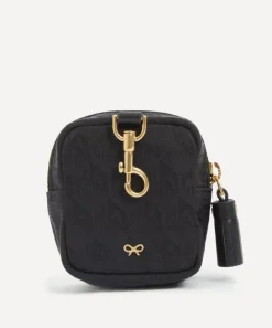 Anya Hindmarch Purses & Pouches^Logo Black Ear Phones Travel Pouch