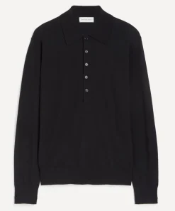 Dries Van Noten Knitwear & Sweats^Long-Sleeve Merino Wool Polo Shirt
