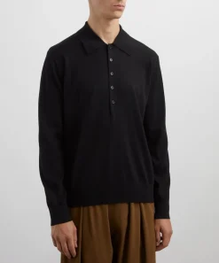 Dries Van Noten Knitwear & Sweats^Long-Sleeve Merino Wool Polo Shirt