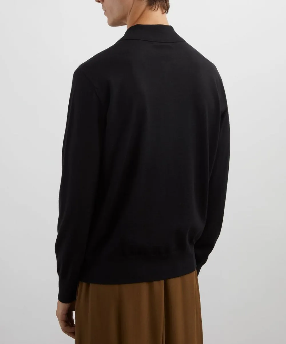 Dries Van Noten Knitwear & Sweats^Long-Sleeve Merino Wool Polo Shirt