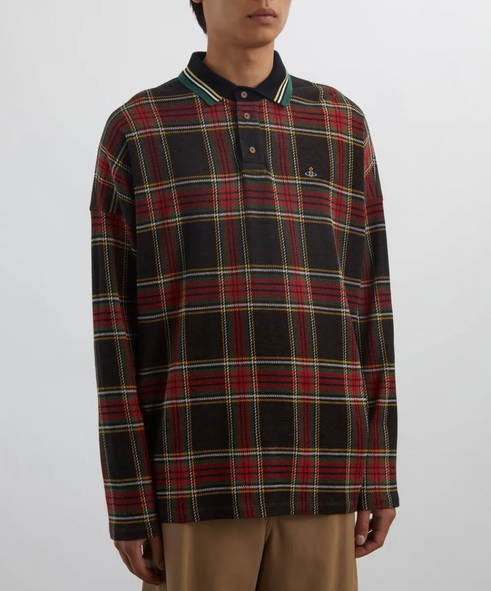 Vivienne Westwood Tops^Long-Sleeve Tartan Polo