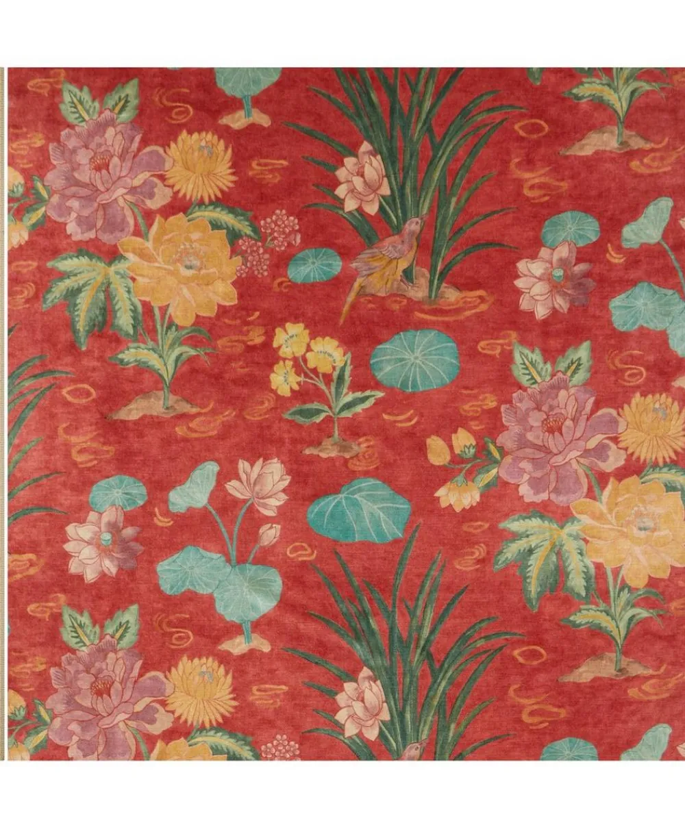Liberty Interiors Furnishing Fabrics^Lotus Garden Downley Velvet in Lacquer