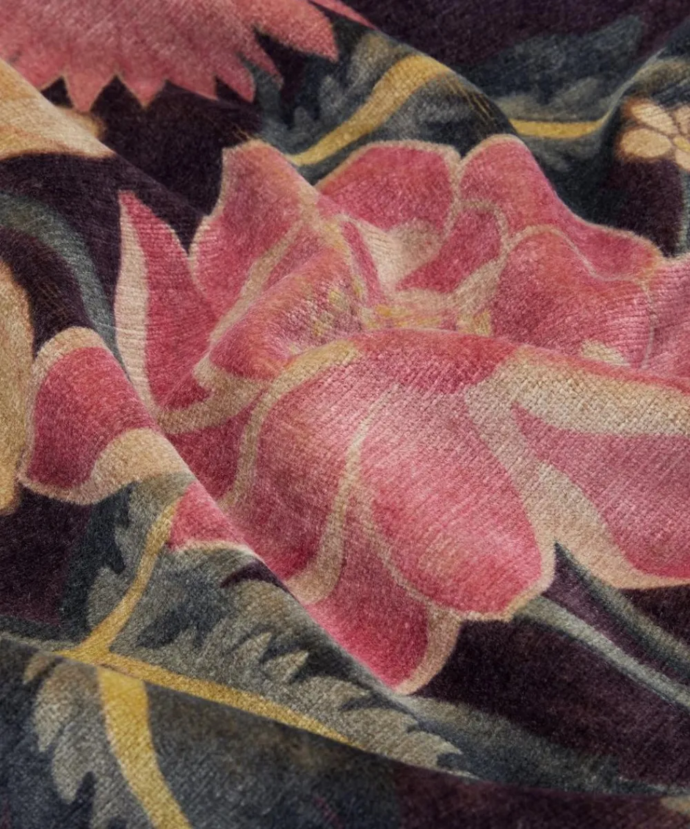 Liberty Interiors Furnishing Fabrics^Lotus Garden Downley Velvet in Brinjal