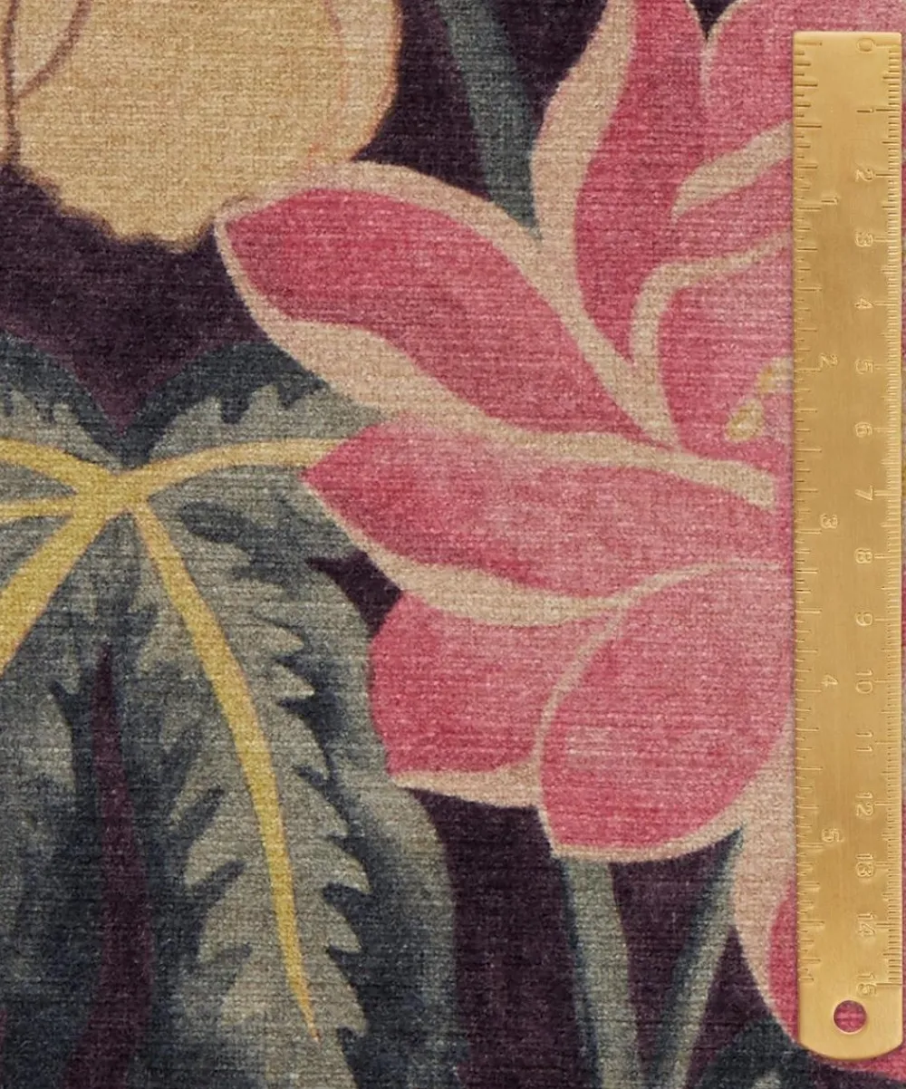 Liberty Interiors Furnishing Fabrics^Lotus Garden Downley Velvet in Brinjal