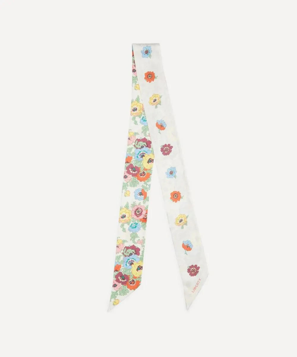 Liberty Scarves^Madeleine 8X160 Skinny Jacquard Silk Scarf