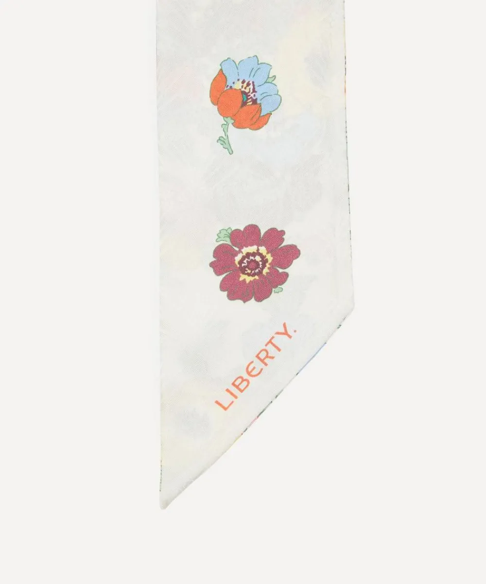 Liberty Scarves^Madeleine 8X160 Skinny Jacquard Silk Scarf