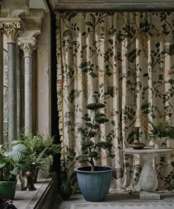 Liberty Interiors Furnishing Fabrics^Magical Plants Wycombe Linen in Lichen