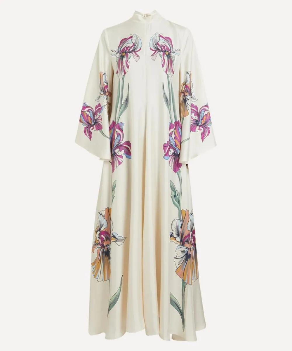 La DoubleJ Dresses^Magnifico Iris Placée Ivory Silk Twill Maxi Dress