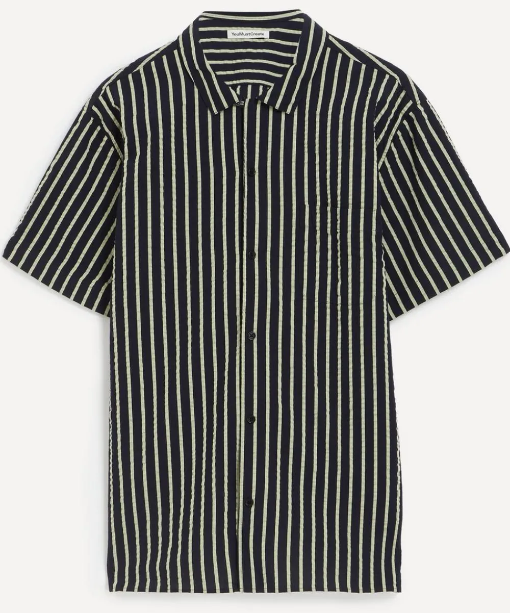 YMC Shirts^Malick Short-Sleeve Striped Shirt
