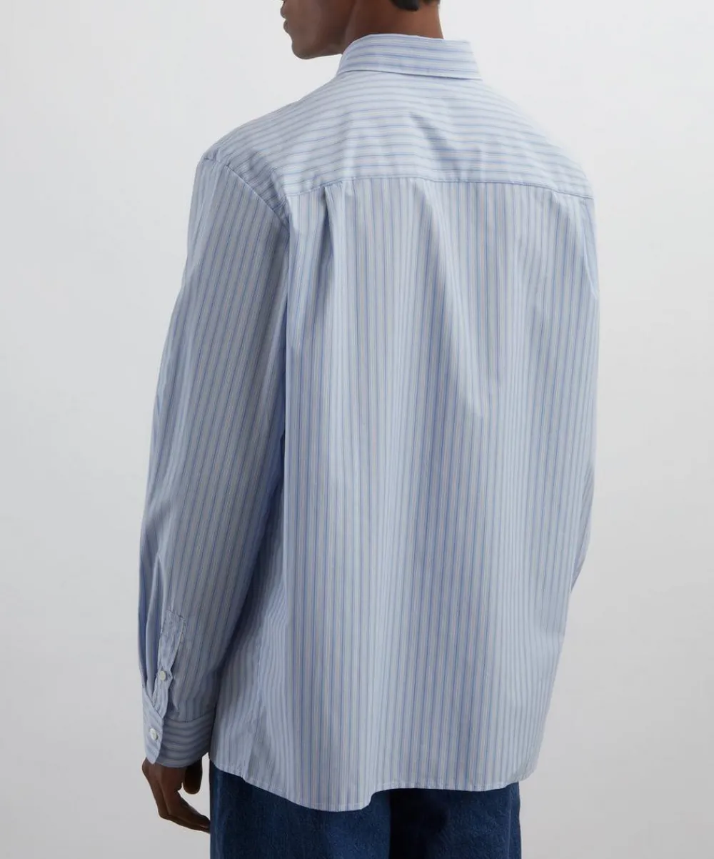 A.P.C. Shirts^Malo Blue Striped Cotton Shirt