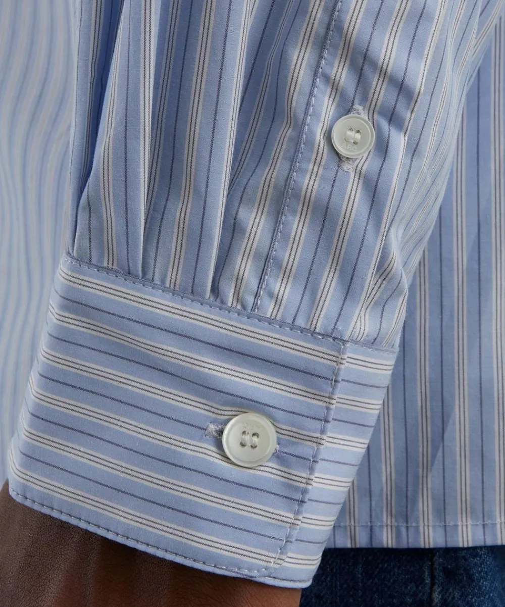 A.P.C. Shirts^Malo Blue Striped Cotton Shirt
