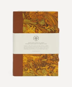 Giannini Stationery And Games^Marbled Notebook with Leather Spine and Tie