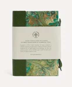 Giannini Stationery And Games^Marbled Notebook with Leather Spine and Tie