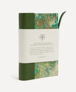 Giannini Stationery And Games^Marbled Notebook with Leather Spine and Tie