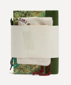 Giannini Stationery And Games^Marbled Notebook with Leather Spine and Tie
