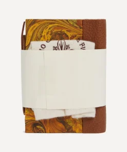 Giannini Stationery And Games^Marbled Notebook with Leather Spine and Tie