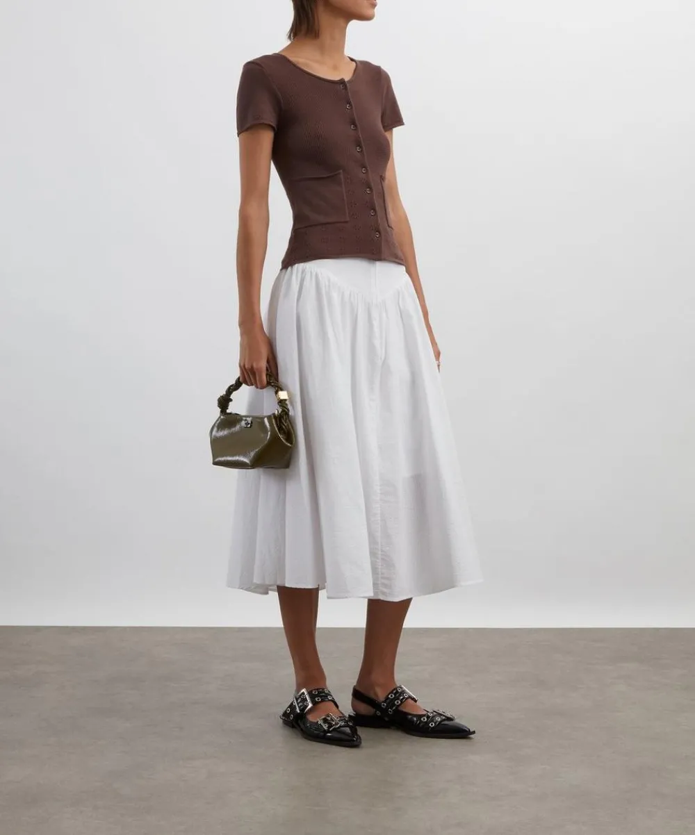 Peachy Den Tops^Marie Knit Chocolate Polo Top