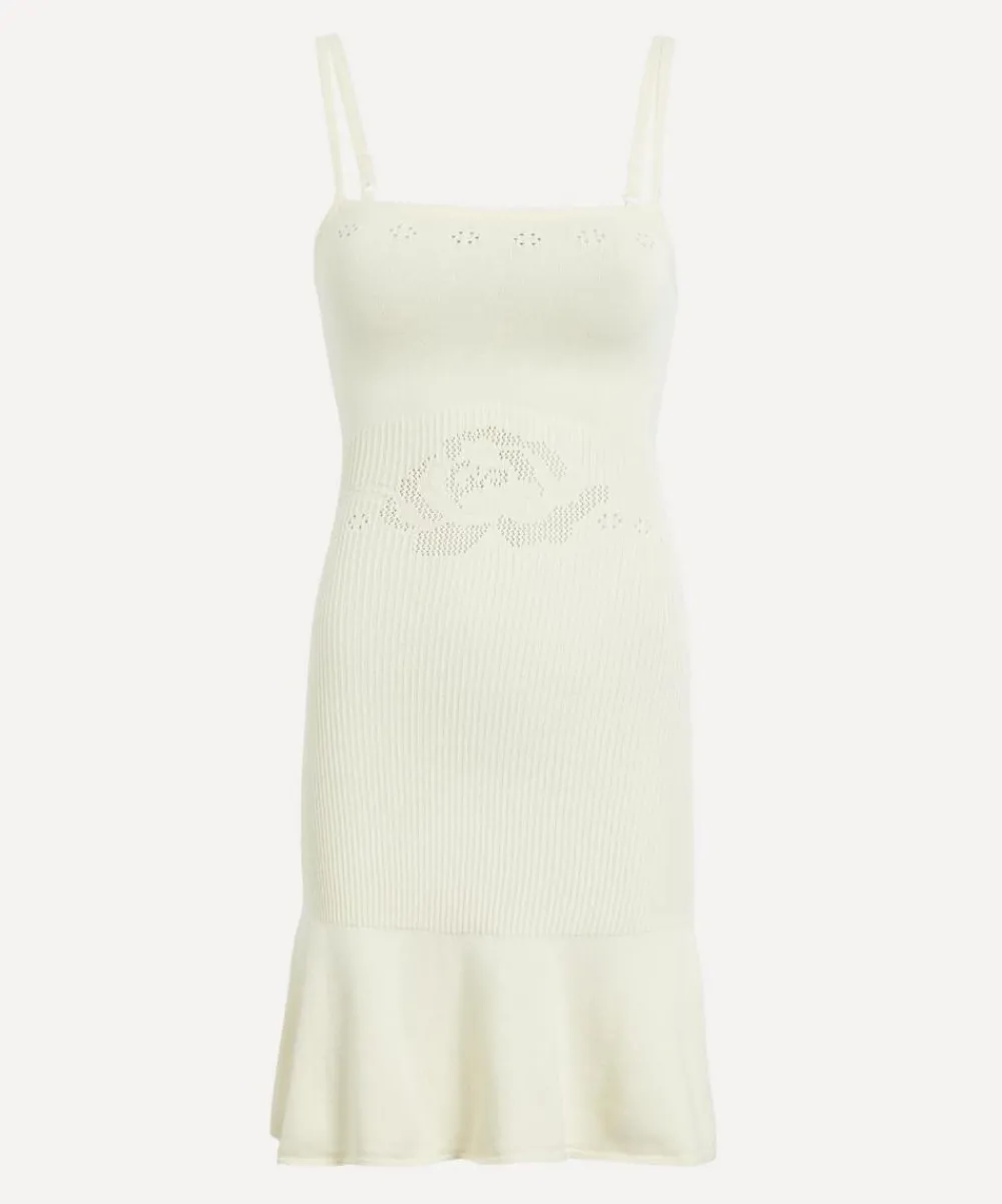Peachy Den Dresses^Marie Knit Cream Mini Dress