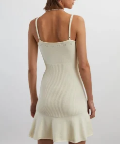 Peachy Den Dresses^Marie Knit Cream Mini Dress