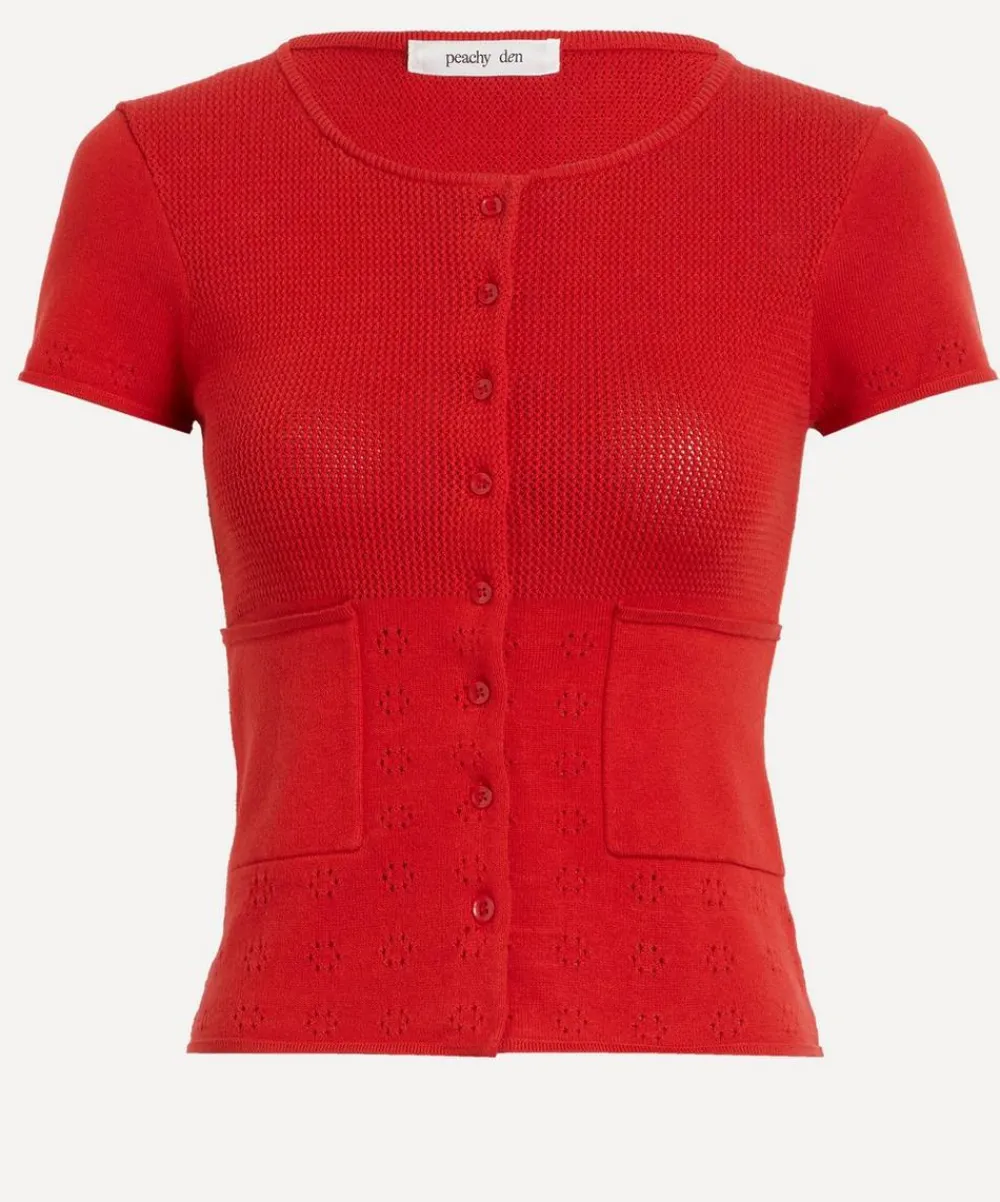 Peachy Den Tops^Marie Knit Jam Polo Top