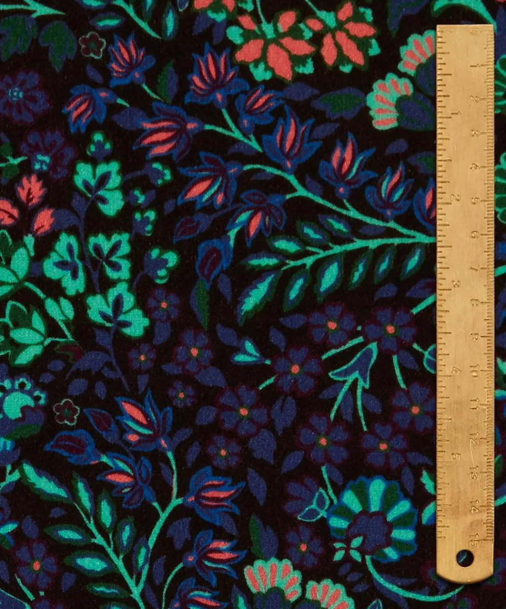 Liberty Interiors Furnishing Fabrics^Marquess Garden Cotton Velvet in Jade