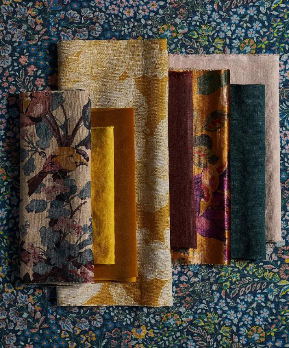 Liberty Interiors Furnishing Fabrics^Marquess Garden Ladbroke Linen in Lichen