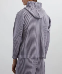 HOMME PLISSÉ ISSEY MIYAKE Coats & Jackets^MC JUNE Cloud Grey Pleated Hoodie