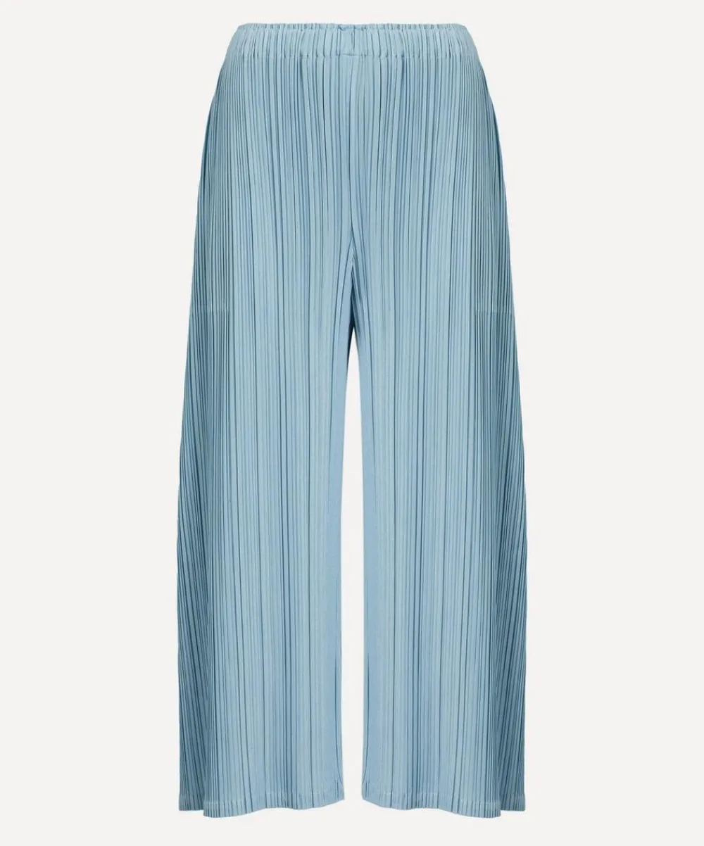 Pleats Please Issey Miyake Trousers & Shorts^MELLOW PLEATS Cropped Wide-Leg Trousers