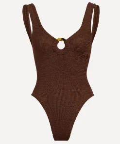 Hunza G Swimwear^Metallic Chocolate Celine Swimsuit