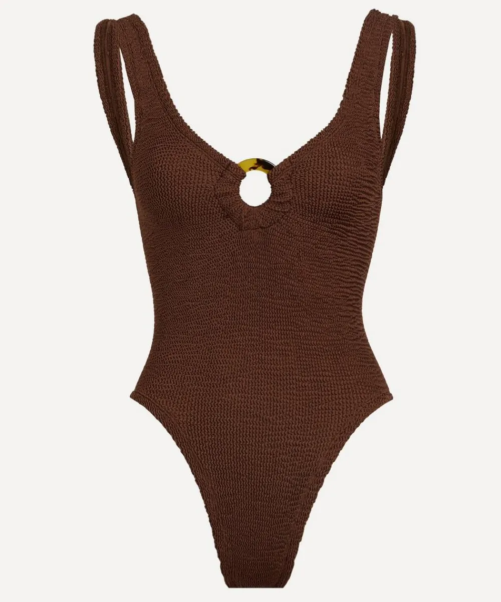 Hunza G Swimwear^Metallic Chocolate Celine Swimsuit