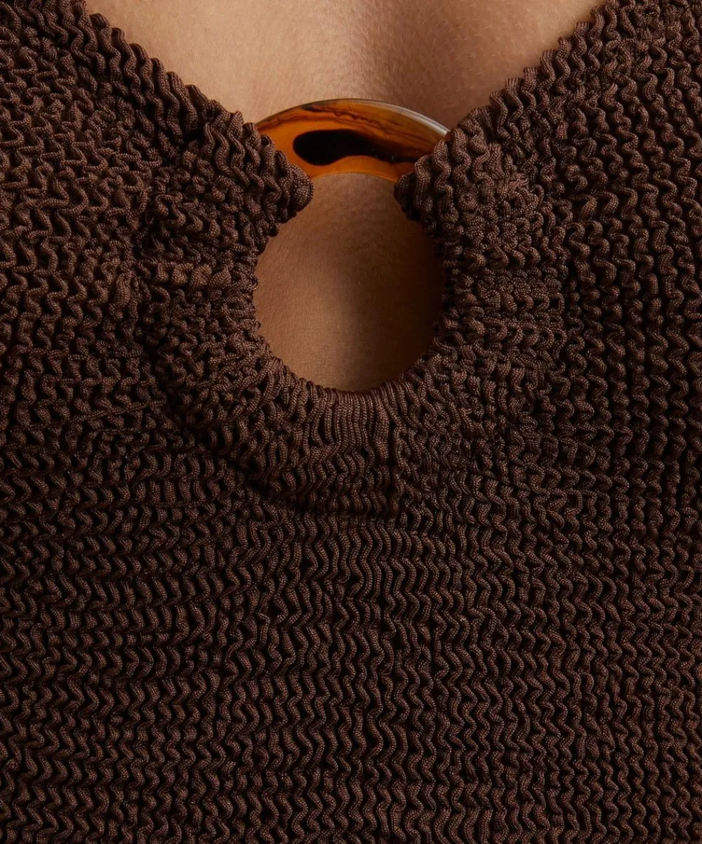 Hunza G Swimwear^Metallic Chocolate Celine Swimsuit