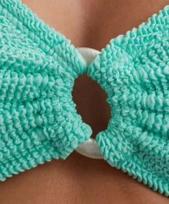 Hunza G Swimwear^Metallic Mint Julia Bikini with Pearly Hoops