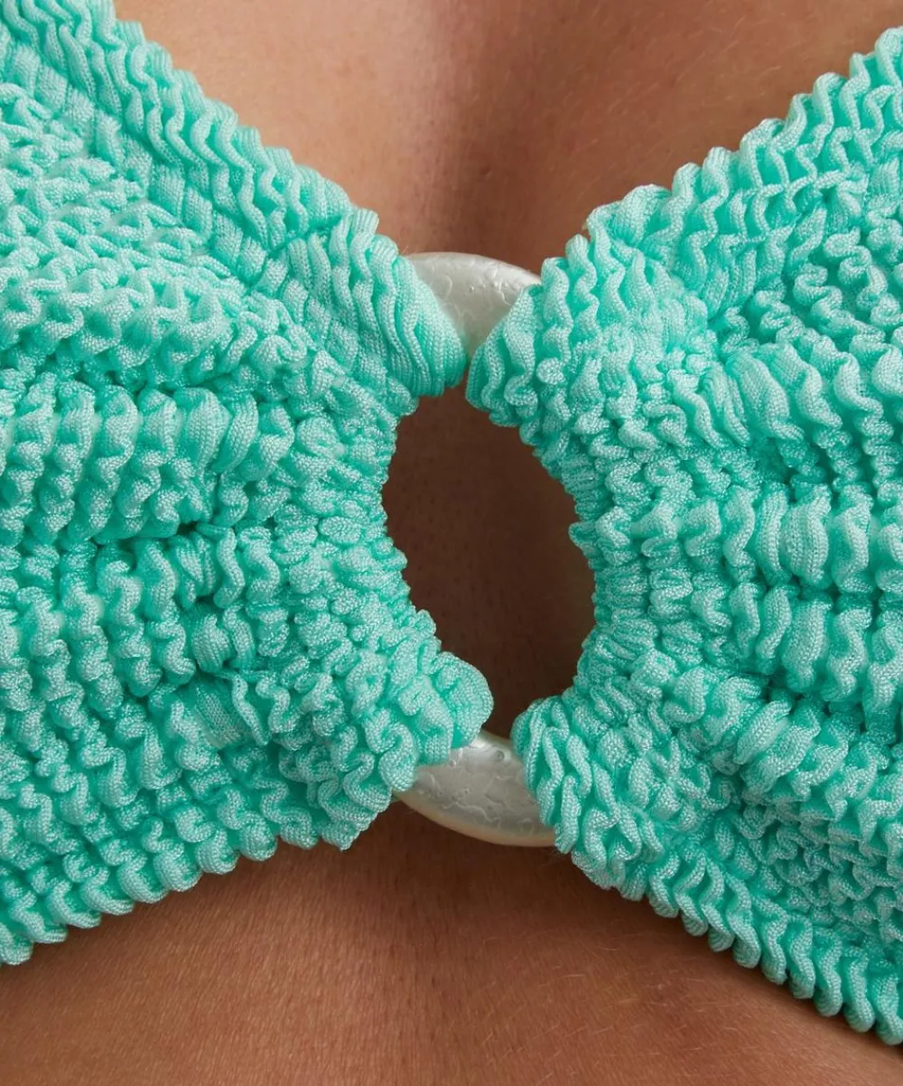 Hunza G Swimwear^Metallic Mint Julia Bikini with Pearly Hoops