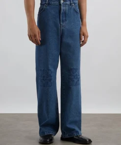 Loewe Jeans^Mid-Blue Anagram-Embroidered Baggy Jeans