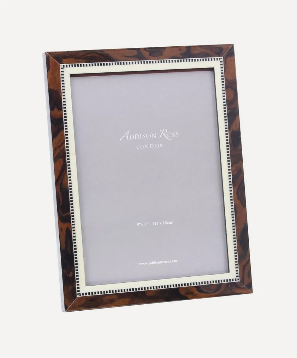 Addison Ross Ornaments^Miki Mahogany Marquetry 8x10 Photo Frame