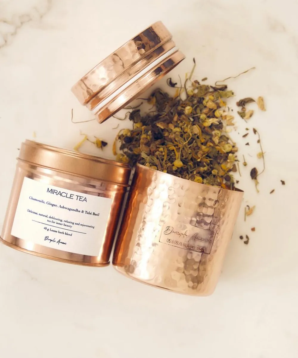 Dimple Amani Wellness^Miracle Tea in Rose Gold Tin