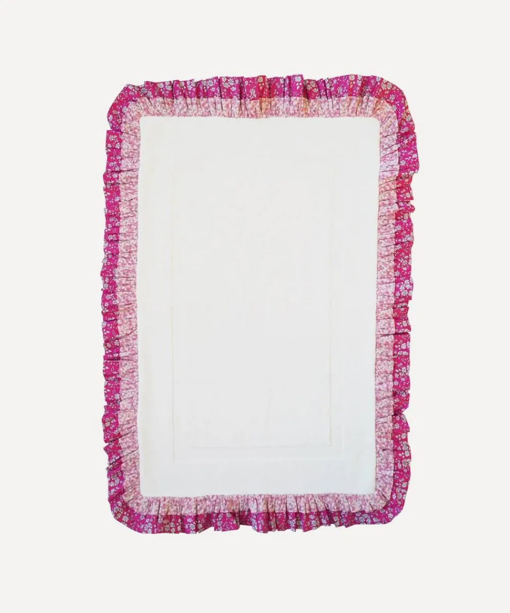 Coco & Wolf Bathroom^Mitsi Valeria Pink Double Ruffle Bathmat 86x53cm