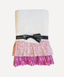 Coco & Wolf Bathroom^Mitsi Valeria Pink Double Ruffle Bath Sheet 150x97cm