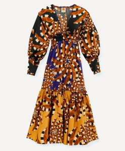 FARM Rio Dresses^Mixed Bandana Long-Sleeve Maxi-Dress