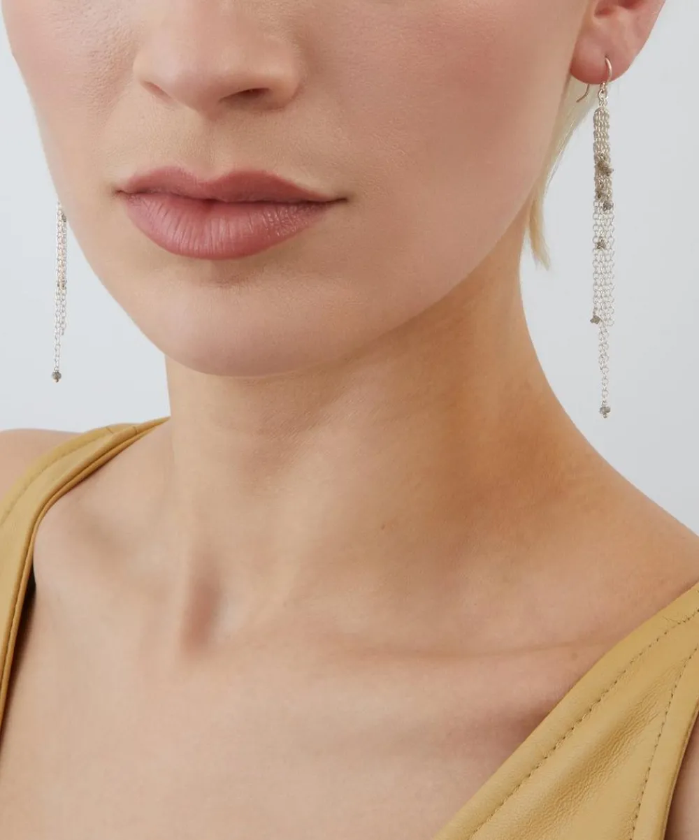Stephanie Schneider Earrings^Mixed Metal Diamond Chain Drop Earrings