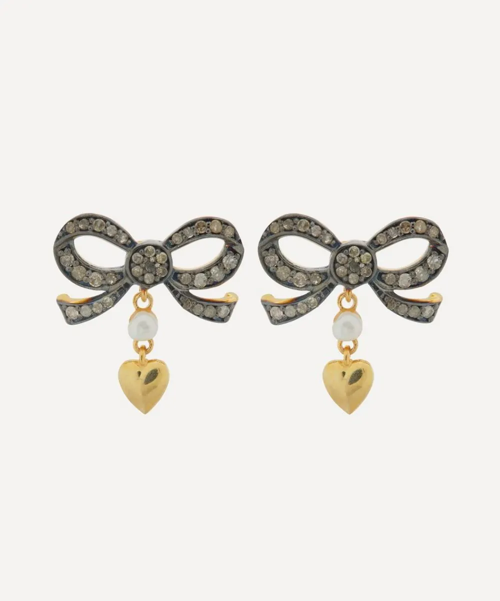 Kirstie Le Marque Earrings^Mixed Metal Elisabeth Diamond Bow Stud Earrings