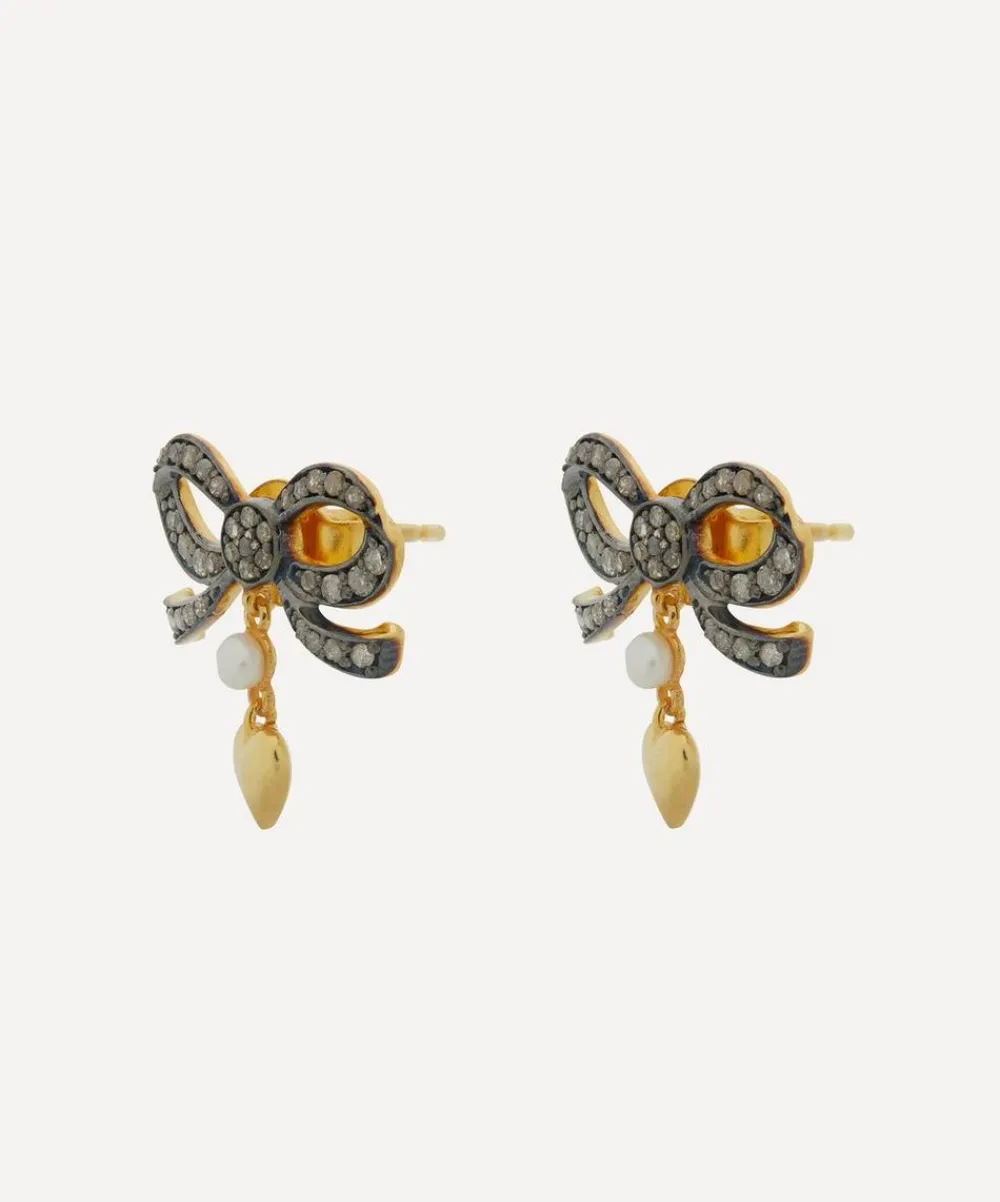 Kirstie Le Marque Earrings^Mixed Metal Elisabeth Diamond Bow Stud Earrings