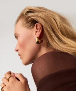 Missoma Earrings^Mixed Metal Hera Dome Double Ridge Medium Hoop Earrings