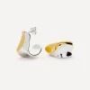 Missoma Earrings|Earrings^Mixed Metal Sculptural Molten Medium Hoop Earrings