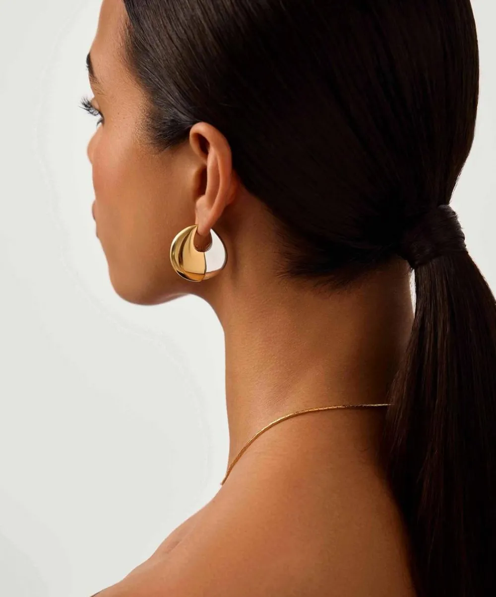 Missoma Earrings|Earrings^Mixed Metal Sculptural Pebble Large Hoop Earrings