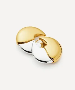 Missoma Earrings|Earrings^Mixed Metal Sculptural Pebble Large Hoop Earrings