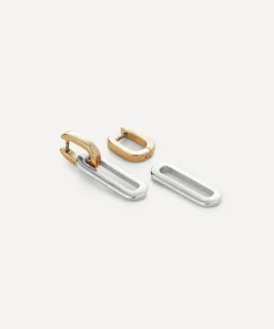 JENNY BIRD Earrings|Earrings^Mixed Metal Teeni Detachable Link Drop Hoop Earrings